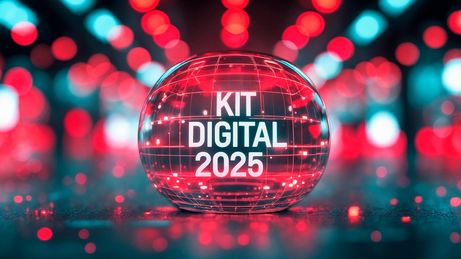 Una imagen futurista que evoca el kit digital 2025 con un texto.